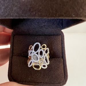 14kt Y/G DIAMOND , UNIQUE RING💎.36CTS/100 SI G-H MODERN DESIGN . 🎁